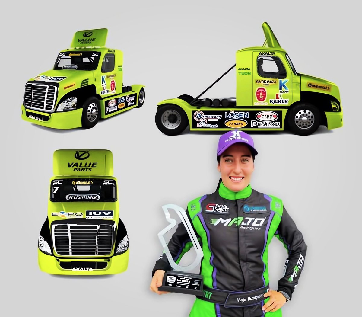 PrimeSportsRace's tweet photo. Conseguir un nuevo podio, como sucedió en la fecha pasada, será el objetivo de la piloto poblana.

#TODOSCONEL7. 🏆🏁🛻💨

#Intercash
#Sardimex
#CANOComfricsa
#AutoLíneasFloresdeOccidente
#Profinmex @laflordecordoba
#KilkerPinturas @iuvuniversidad
#KlammdeChiapas @Majo_rgo https://t.co/J4O2xOgIl5
