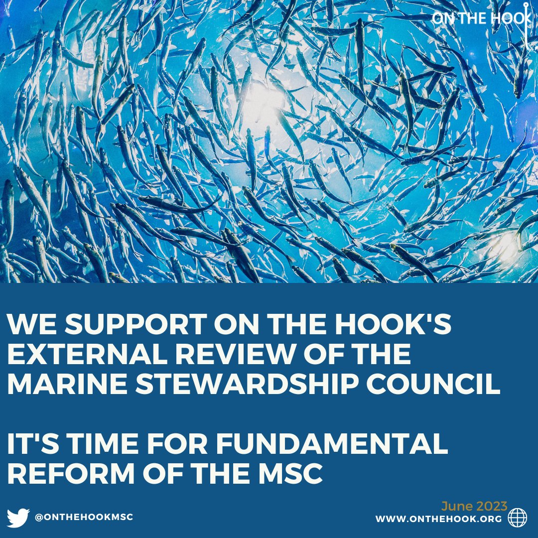 Last week, <a href="/OnTheHookMSC/">On The Hook</a> released a report detailing its external review of <a href="/MSCecolabel/">Marine Stewardship Council</a>, the leading organization responsible for setting sustainable fishing standards. We support <a href="/OnTheHookMSC/">On The Hook</a>’s recommendations for the MSC—read the full report here: marinestewardshipreview.org