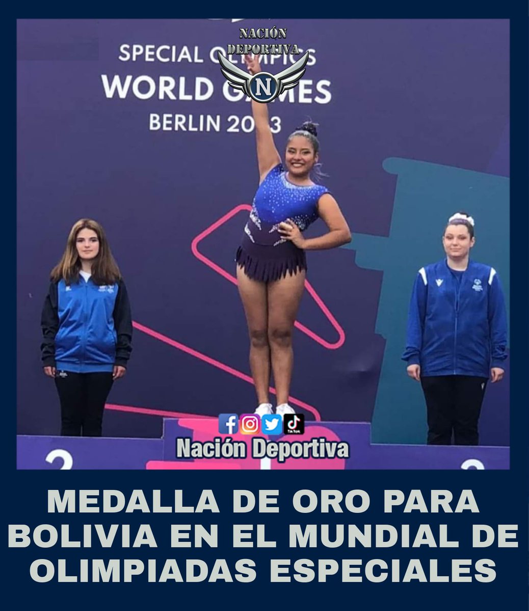 🔥ORO PARA BOLIVIA🇧🇴🌟🤸‍♀️🥇 

✅Gloria Andrea Poichee🇧🇴 conquistó la medalla de oro🥇 en #GimnasiaRítmica 🤸‍♀durante los Juegos Mundiales 🔝de Olimpiadas Especiales Berlín 2023💪🏼

💡Síguenos en Instagram⬇️
instagram.com/naciondeportiv…
#OrgulloBoliviano 🇧🇴🇧🇴🇧🇴