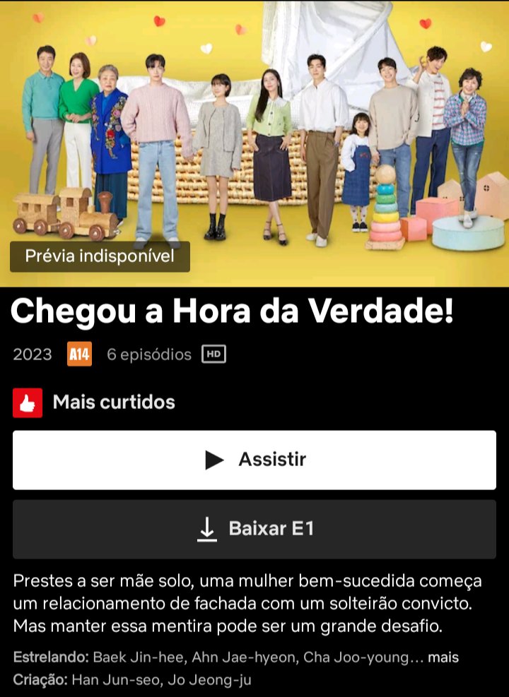 updateasiatico's tweet image. Já que Chiquititas saiu do ranking, temos uma novela para substituir! 

O Kdrama da KBS2 (#TheRealHasCome) entrou no top 10 da Netflix Brasil, apenas legendado e com um episódio por semana! São 50 episódios no total.

Previsão para terminar, caso continue com um ep: abril de 2024