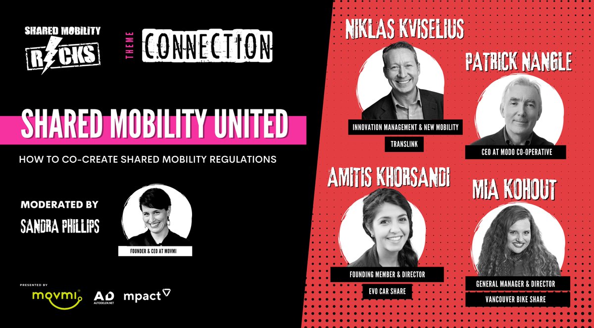 Want to learn the best methods for facilitating #multimodal #sharedmobility? Join us at Shared Mobility Rocks #SMR2023 for a session jam-packed with all your favourite local #Vancouver performers:

Shared Mobility United! 🤝

Get tickets here: bit.ly/43RAZvI