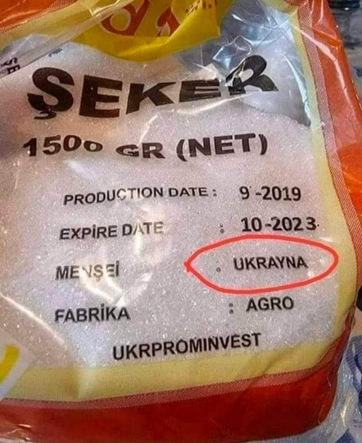 Şeker fabrikalarını kapatan Türkiye, BİR YILDIR RUSYA İLE SAVAŞAN Ukrayna'dan şeker ithal ediyor ! 

Bu ithalatı hangi AKP'li şirket sıfır gümrükle yapıp, üzerine kaç kat ekleyip satıyorsa haram olsun !

#ALTIN TOGG  #emekli
#SONDAKİKA #ZamGeldi
#11402Lirayla #dolar #asgariücret