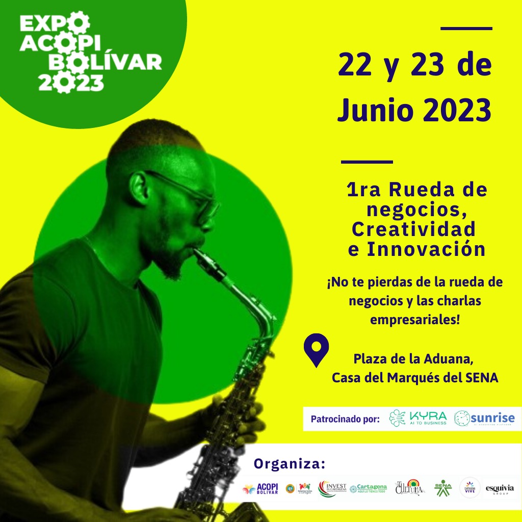 ¡Ya se acerca ExpoAcopiBolívar2023! Tendremos una gran agenda académica y rueda de negocios para emprendedores de #EconomiaPopular #economíacreativa #Empresarios articulando oferta y demanda para el impulso de una #CartagenaSostenible

Entrada Libre. 🎟️