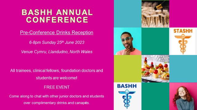 📢Calling all medical students and pre specialty doctors going to <a href="/BASHH_UK/">BASHH</a> conference! 
Come along for a drinks reception on the Sunday night- it's a fantastic chance to meet other people at a similar stage in their GUM journey! We'll see you there 🧡
#BASHH2023