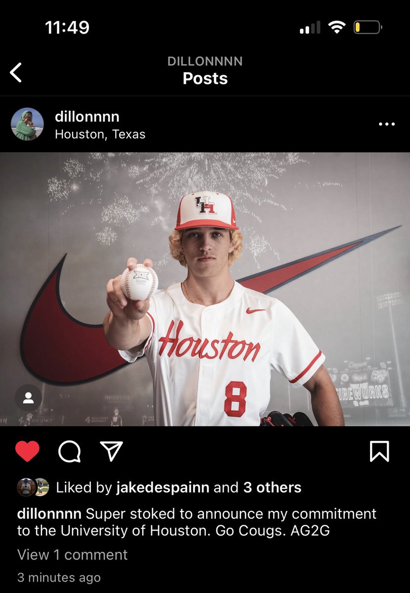 LETS GO <a href="/UHCougarBB/">Houston Baseball</a> @CougarKiv23