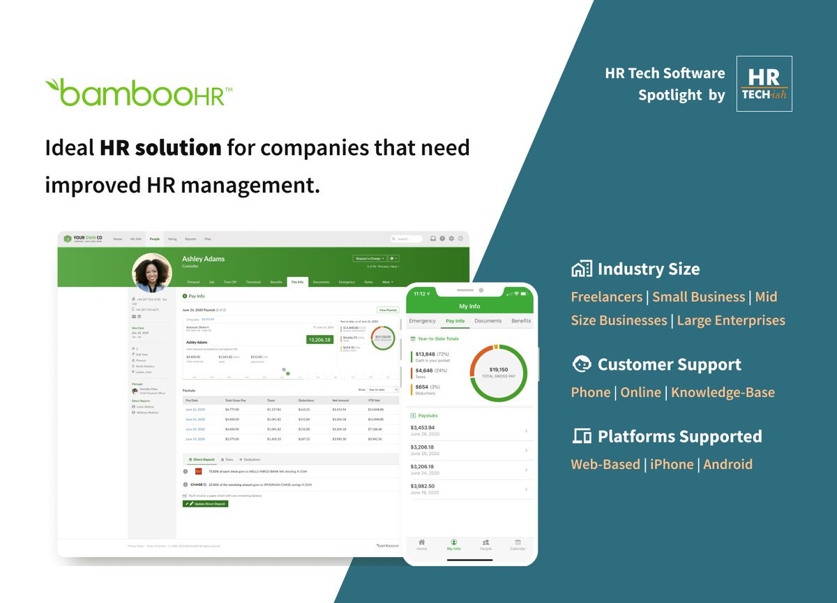 BambooHR brings all your employee, payroll, time, and benefit information together in one place, giving you the data accuracy, security, and coordination you need to sleep soundly. 

#HRTechish #HRTech #SoftwareSpotlight