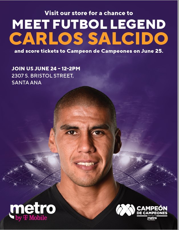 Stacie Llaurado (@staciellaurado) on Twitter photo <a href="/MetroByTMobile/">Metro by T-Mobile</a> is doing big things in Southern California! This Friday, June 24th - Carlos Salcido will be at Metro by T-Mobile at 2307 S. Bristol Street, Santa Ana from 12 - 2pm along with <a href="/iloveklove/">iloveklove</a>! #GrowLA <a href="/thayesnet/">Terry Hayes</a> <a href="/Sentowski8/">MJS</a> <a href="/ErikSodik/">Erik Sodik</a> <a href="/eddienavarrete/">πππππ πππππππππ</a> <a href="/MetroByTMobile/">Metro by T-Mobile</a> is doing big things in Southern California! This Friday, June 24th - Carlos Salcido will be at Metro by T-Mobile at 2307 S. Bristol Street, Santa Ana from 12 - 2pm along with <a href="/iloveklove/">iloveklove</a>! #GrowLA <a href="/thayesnet/">Terry Hayes</a> <a href="/Sentowski8/">MJS</a> <a href="/ErikSodik/">Erik Sodik</a> <a href="/eddienavarrete/">πππππ πππππππππ</a>