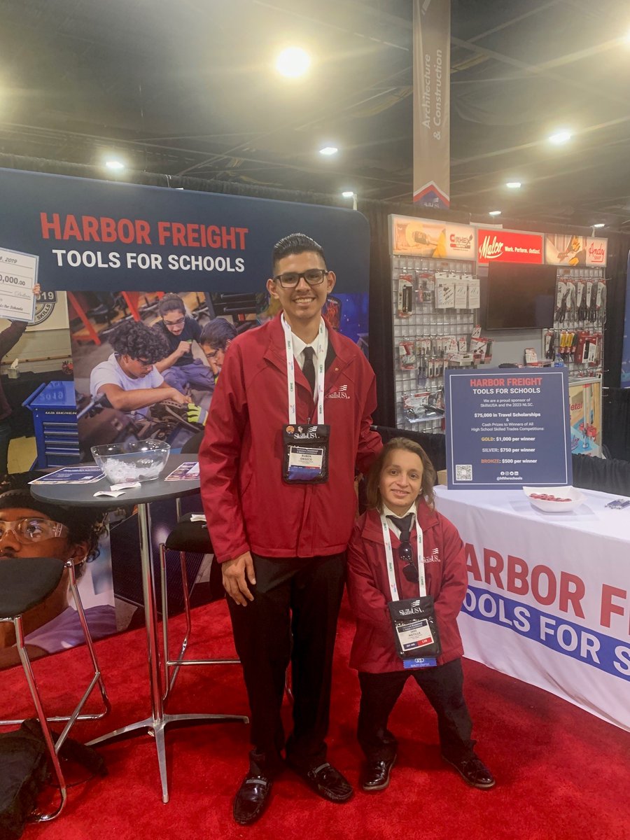 We met scholarship recipients Ruben Orozco and Jake Matilla from La Mirada High School in La Mirada, CA. Their school is home to welding instructor Brent Tuttle, a 2020 Harbor Freight Tools for Schools Prize for Teaching Excellence winner. @LMHSMatadores <a href="/nlmusd/">Norwalk-La Mirada Unified School District</a> <a href="/SkillsUSACA/">SkillsUSA California</a>