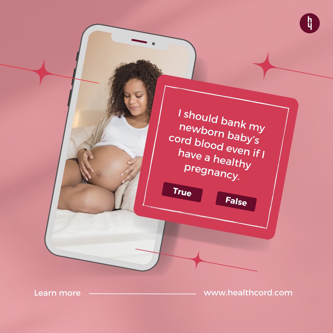 YES! Even if you have a healthy pregnancy, banking your newborn baby's cord blood is wise. 💉👶 Cord blood is a health insurance policy, a valuable source of stem cells that can be used to treat diseases and conditions in the future. healthcord.com #healthcord