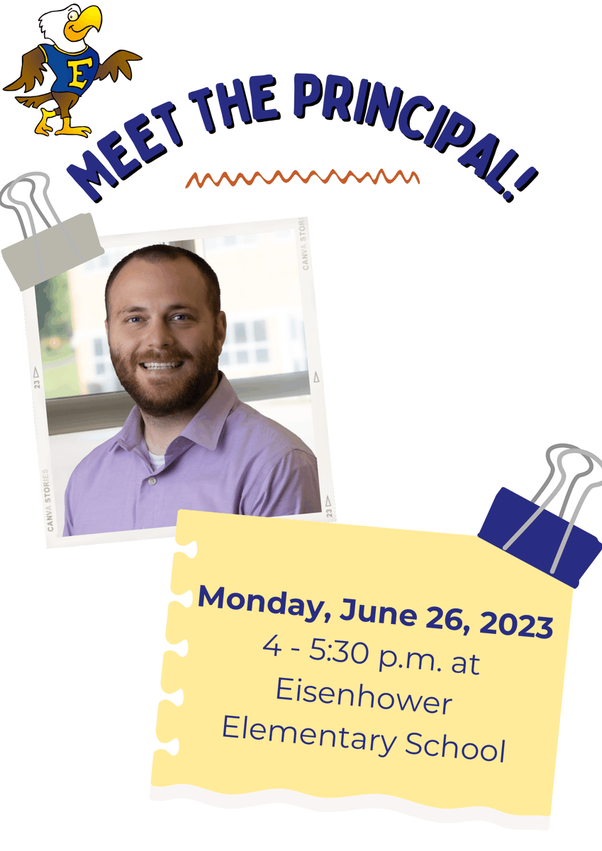 Join us at <a href="/TosaEisenhower/">Tosa Eisenhower</a> on Monday, June 26 for Meet the Principal Night! We are thrilled to introduce our new principal, Jordan Stein, to the Eisenhower community. 🌟 The event will take place 4-5:30pm. #TosaProud