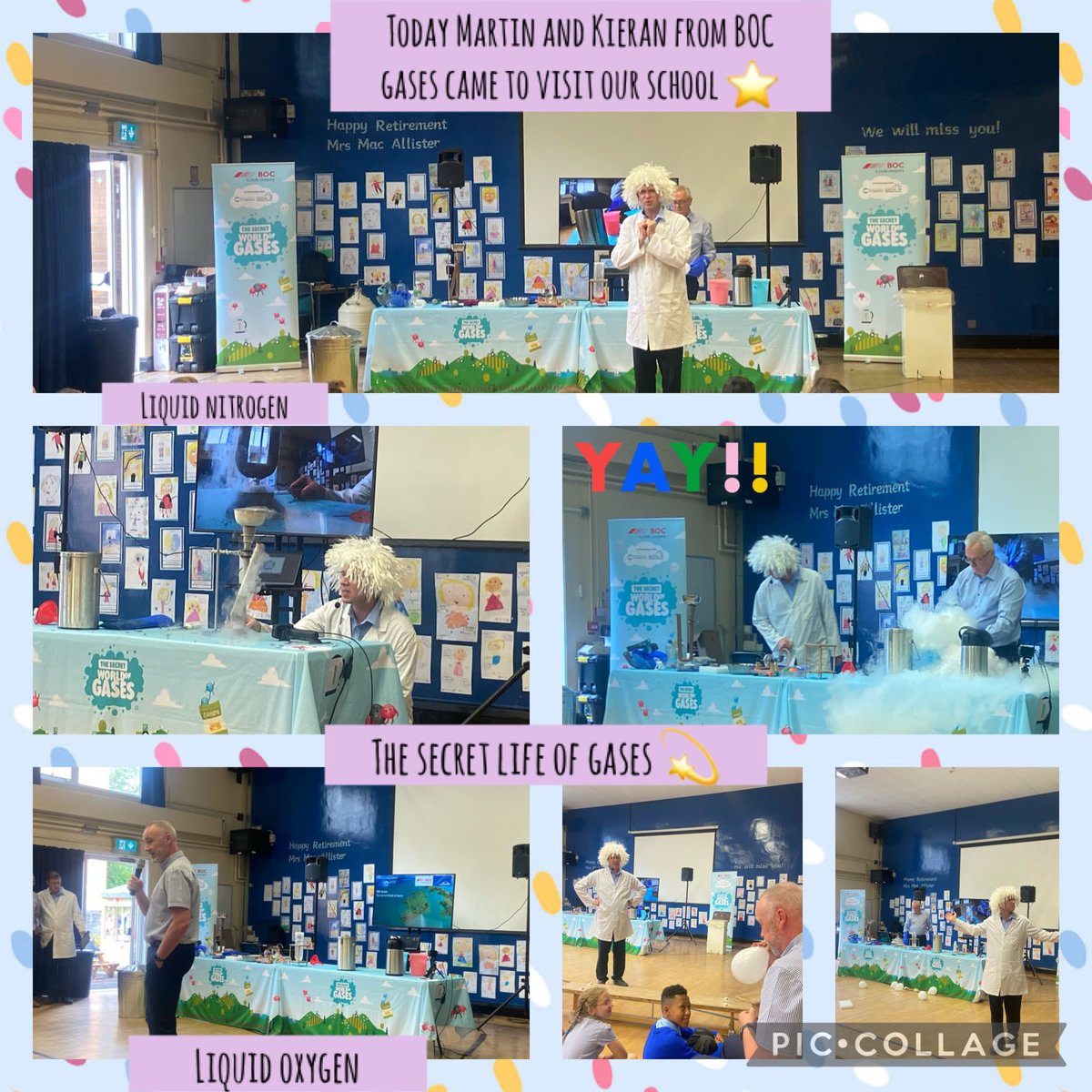 teresa_belfast's tweet photo. Today Kieran and Martin from BOC gases visited our school to teach us all about the role of BOC and the Linde group. They shared some interesting facts about the gases that exist in the air we breathe. We had the opportunity to watch lots of cool experiments. https://t.co/cRj3qZbxEF