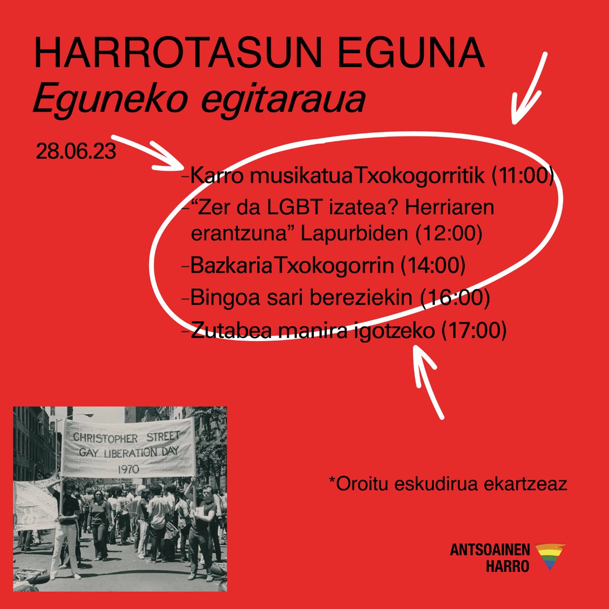 Harrotasun eguneko egitarau herrikoia.

Gora Antsoainen Harro!