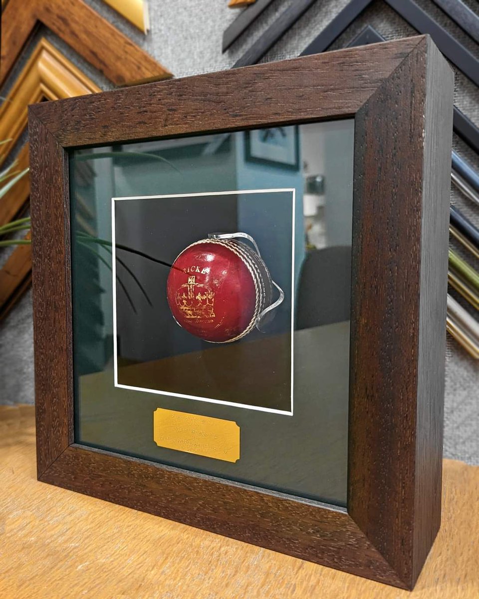 Framed cricket ball with engraved plaque! 🏏

At AC Gallery we can frame anything for you!

Medals, sports shirts, memorabilia, needlework, embroideries, art prints, family photos, canvasses, original artworks and 3D items.

#bespokeframing #framedmemorabilia