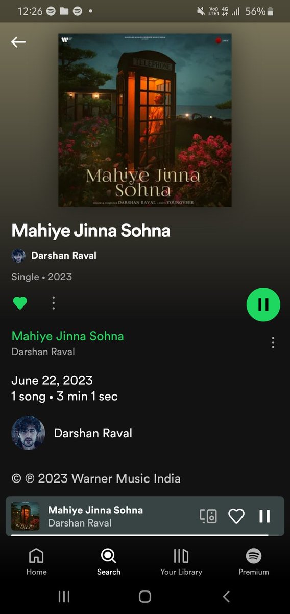 sayalidarshanr's tweet photo. Getting goosebumps while listening to  #MahiyeJinnaSohna 😭💙 https://t.co/nB1BxZ1BE8