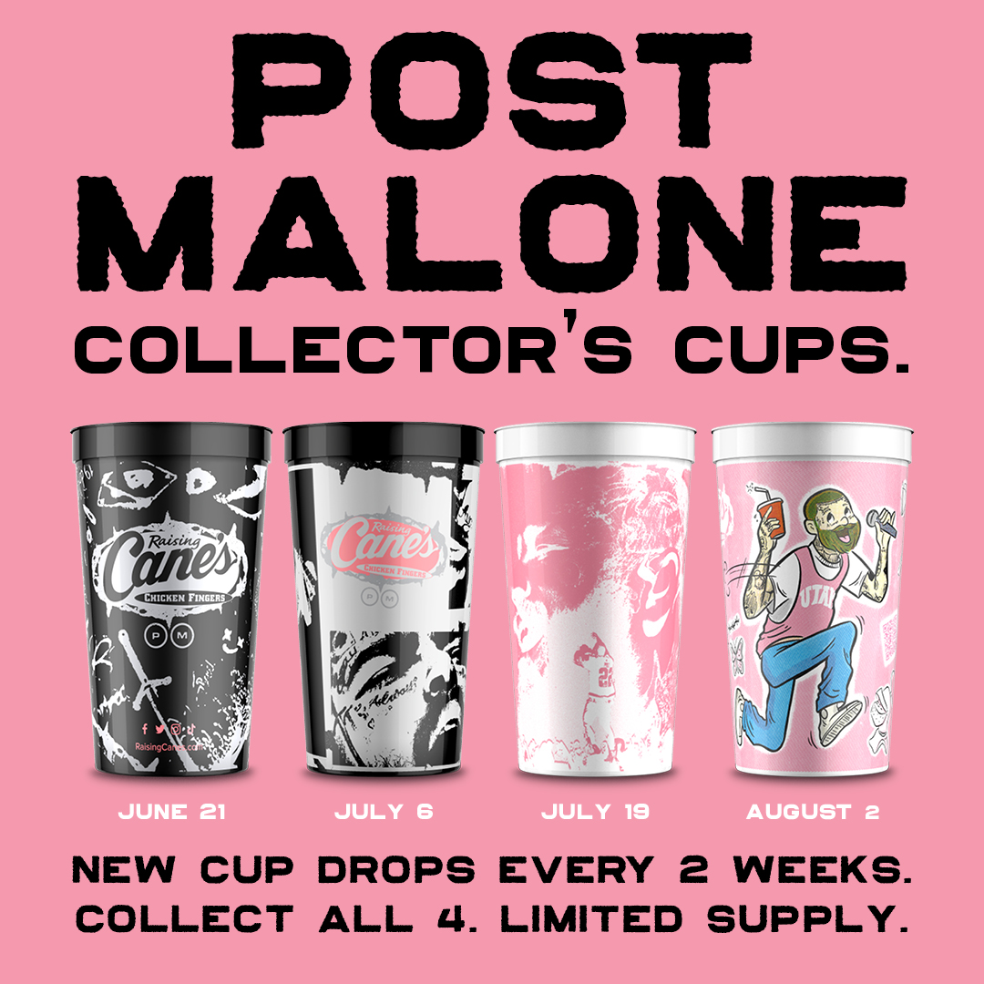 Raising Cane's on X: Our 1st @postmalone Collector's Cup is out