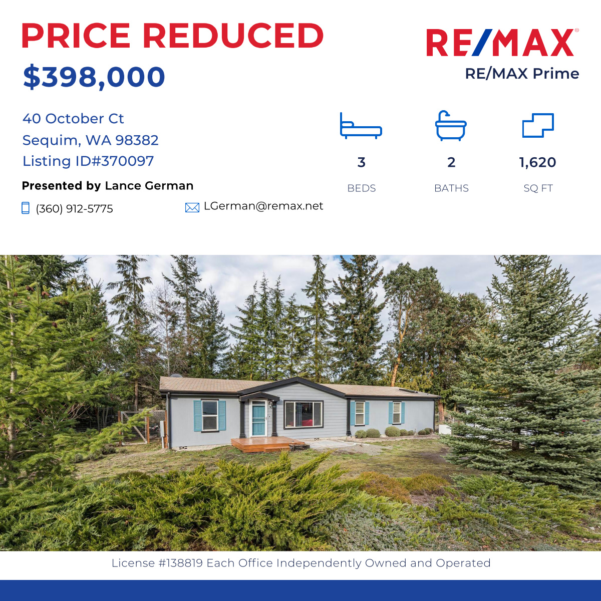 Take a look at this Sequim Home

Bargain priced at $398,000.

Large pantry and lush gardens !

#gardens #homeinsequim #movingtosequim #sequimwashington #sequimwa #sequim #sequimhome #diamondpoint #bargainpricedhome #fhafinancing #vafinancing #fhaloan #valoan #homesinsequim