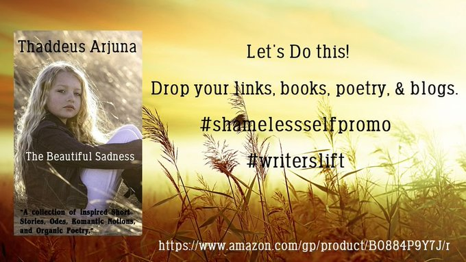 C'mon, Authors. Let's do this! On this #ShamelessSelfpromoTuesday.  📚📷📷📷#links, #books, #poetry and #WIPs  If you are in the #WritingCommnunity I want to Follow You and #retweet your work! #BookBoost #AuthorsOfTwitter #writerslift🔥🔥🔥🔥🔥