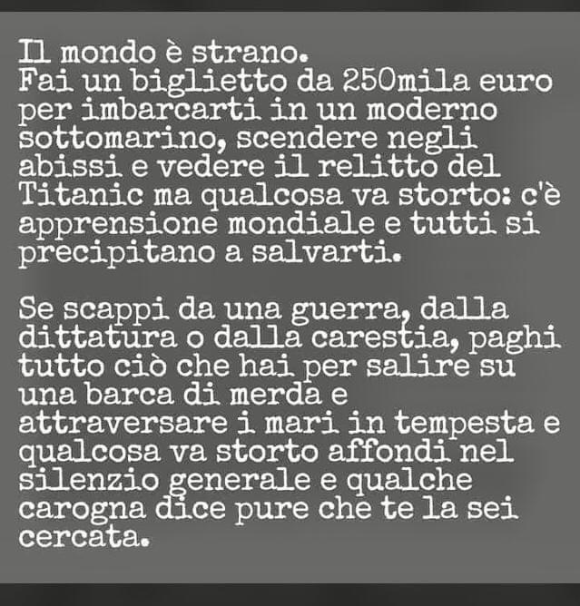 Il mondo alla rovescia
#Titanic