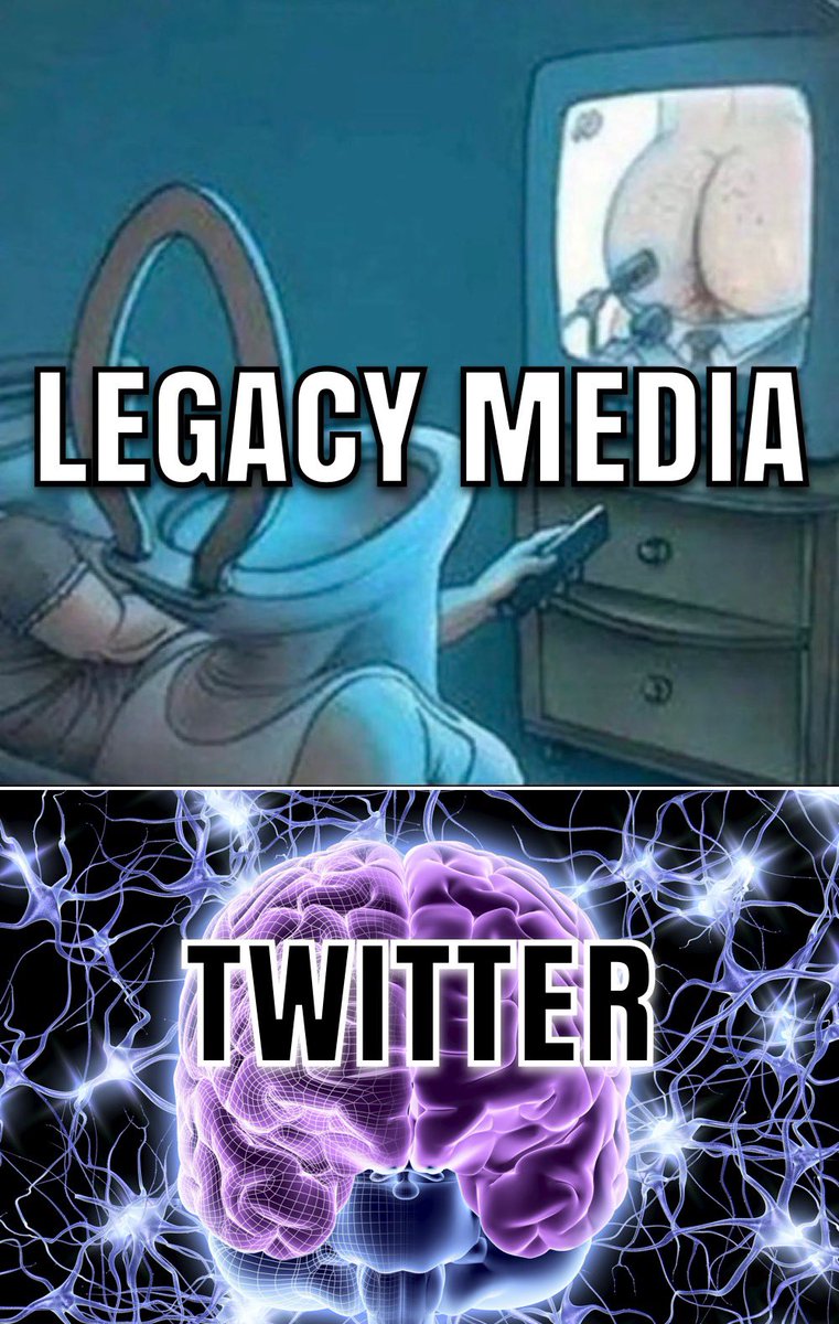 Legacy media spreads propaganda 
Twitter is the only real news source

Legacy media is sold out to the highest bidders in #BigPharma #BigTech powerful elite, billionaires, politicians and bureaucrats