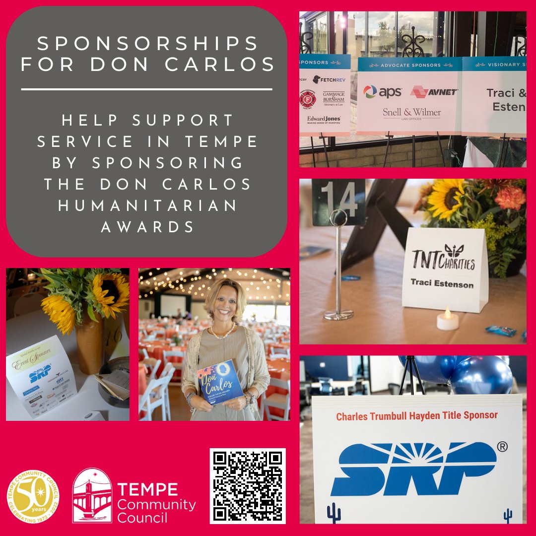 Join us in celebrating #Tempe by extending your organization's or your personal support. 
To purchase and see sponsorship benefits, visit us at: tempecommunitycouncil.org/don-carlos/bec…