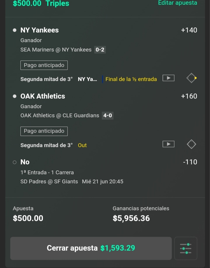 cristobh's tweet photo. ¿Opiniones? 
#FreePicks #apuestasdeportivas #Deportes #MLB #apuestas #bettingpicks #OaklandForever #Yankees #NYC #Padres https://t.co/KrG34Im802