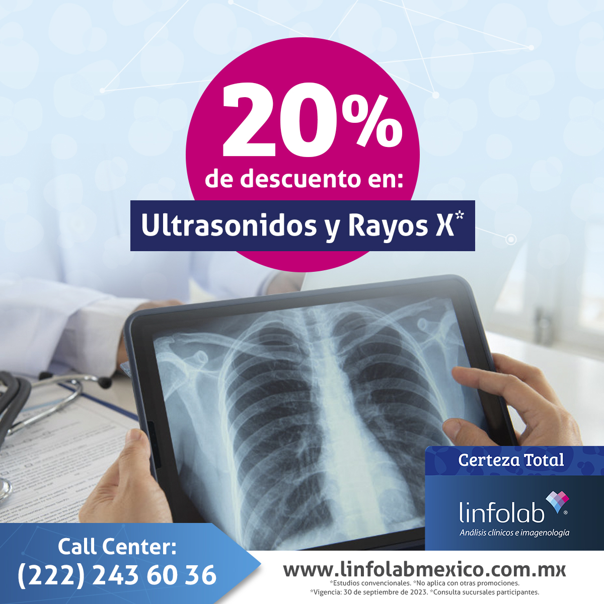 ¿Ya conoces los servicios de imagenología en Linfolab?

Aprovecha nuestro 20% de descuento en Rayos X y Ultrasonidos en las sucursales participantes:

📍 Zavaleta
📍 Tolín
📍 Plaza Norte

#laboratoriopuebla #linfolab #certezatotal