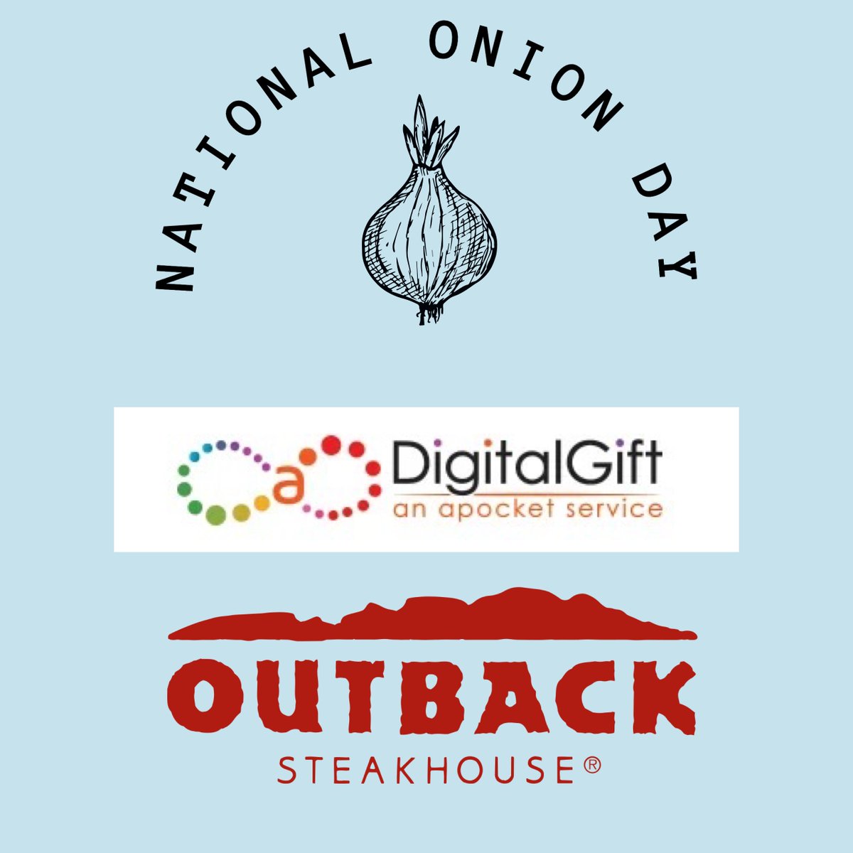 gift_digital's tweet photo. It's #NationalOnionDay Send someone an @Outback  gift card on the DigitalGift app today to get one of their delicious blooming onions! https://t.co/nbmpDLimU3