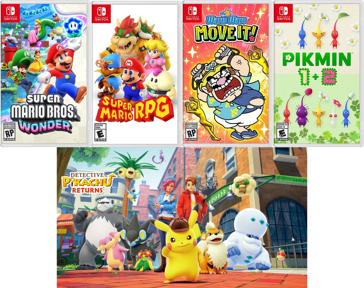 Wario64's tweet photo. Switch 1st party Nintendo Direct announced games available for preorder:

Amazon https://t.co/20sQDJJwtr
Best Buy https://t.co/tgZ3b7kXii
GameStop https://t.co/NlMGhg1QFl
Walmart https://t.co/xaDaAJOcgj 

eShop Voucher https://t.co/rbaycehtKC

Detective Pikachu not up yet on Amzn https://t.co/vKLmTQLouO