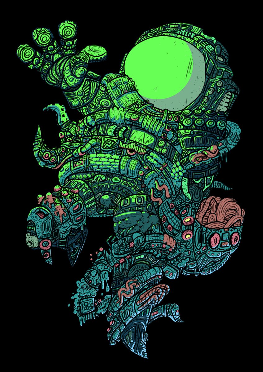 Poor guy #art #hogobrogh #spaceman #astronaut #octopus