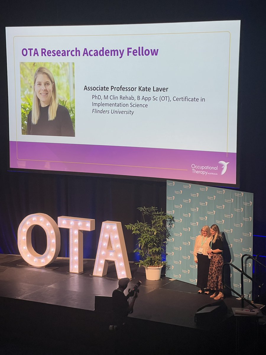 The amazing @katelaver1 bestowed as a Fellow of the OTA research academy. So well deserved 🎉 @OTAus2023