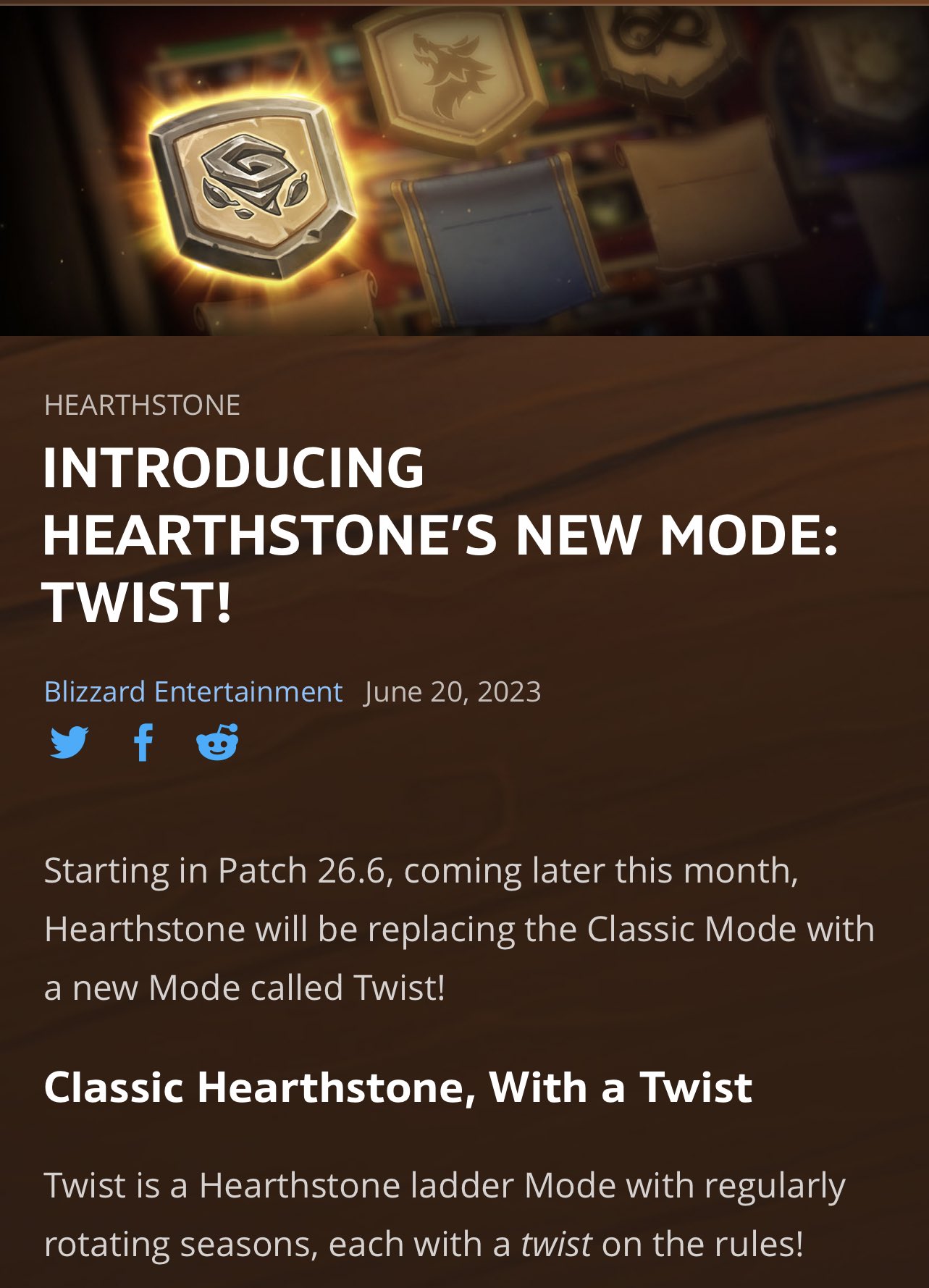 New Hearthstone Mode: Twist! 