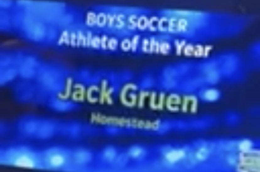 HomesteadSoccer's tweet photo. YEAH JACK! Boys soccer player of the year!! ⁦@GoHHSathletics⁩ ⁦@hhsboosterswi⁩ ⁦@navarre17⁩ ⁦@WisconsinSoccer⁩ #mightyhighlanders https://t.co/71CqKluMc1