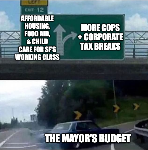 SF working families can't afford to lose their housing, food, and child care all at once due to the Mayor's budget cuts. Our tenants, workers, &amp; kids deserve an #SFPeoplesBudget that invests in long-term solutions! #StopCEOPCuts #SFLoveUsBack