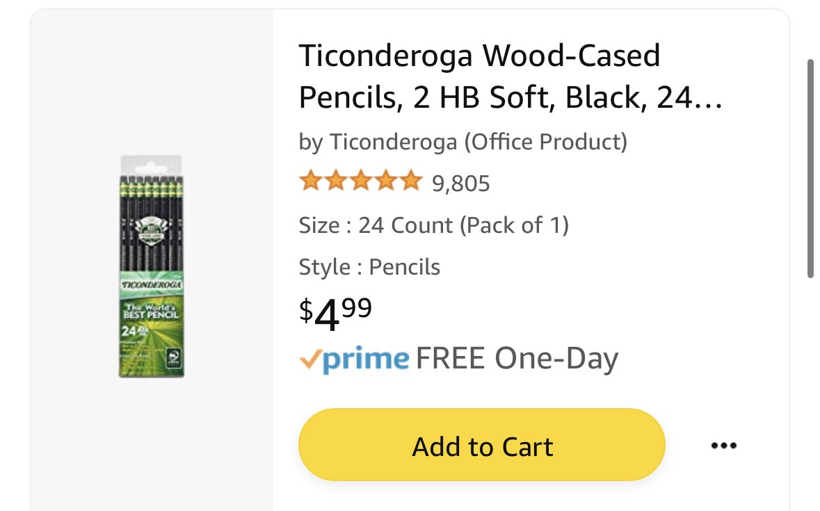 @FetchTeach @LilMissAngi @FetchRewards @WeRTiconderoga @DonorsChoose @amazon Teachers love @WeRTiconderoga pencils. I have some on my @amazon wishlist, along with many items under $5. 

#clearthelist2023 #PostForPencils #teachertwitter 

amazon.com/hz/wishlist/ls…