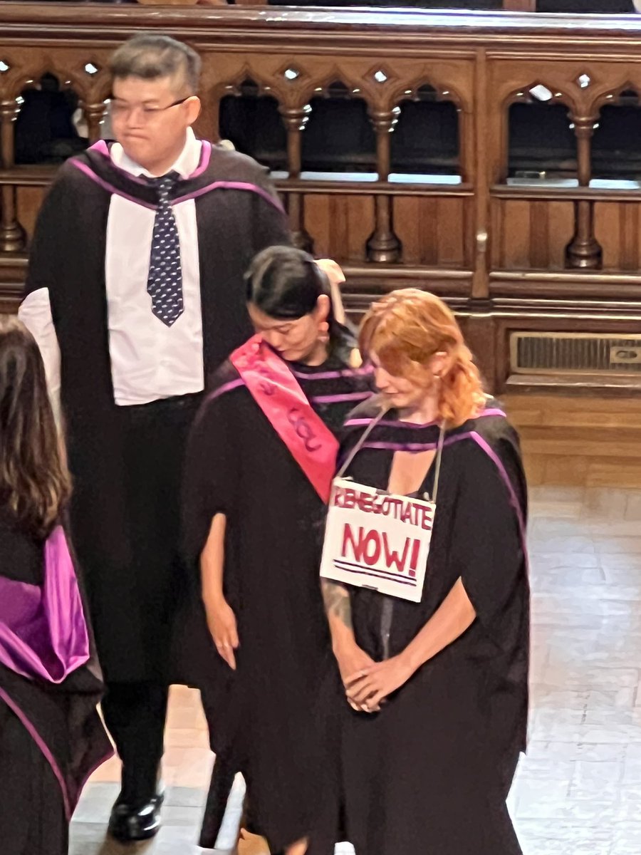 Graduating is a privilege I never thought I’d be able to achieve and despite not graduating with a classification I was at least able to take a stand and protest the decisions the uni and UCEA have taken. Universities need to #settlethedispute and renegotiate with <a href="/ucu/">UCU</a> now.