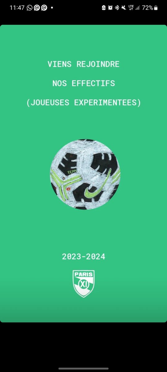 EmelineBlg's tweet image. Mon club de foot @usparis11 recrute des joueuses ! Ecrivez-moi ou au +33 6 78 03 74 61 (Arnaud notre coach) pour participer à un entraînement d'essai à Porte de Montreuil ! #fff #footfeminin #11e