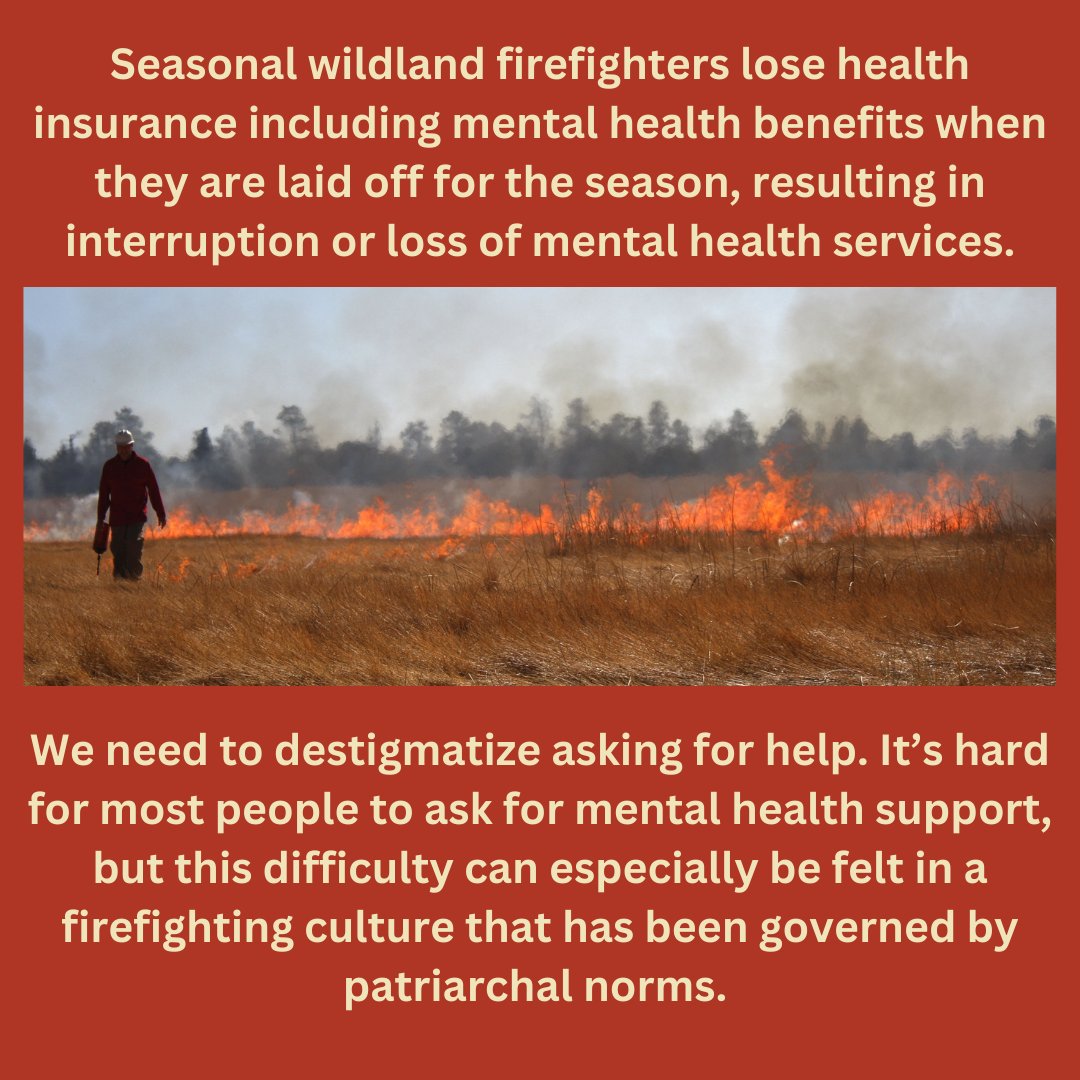 fuseefire's tweet image. We need to invest in year-round care for wildland firefighters’ physical and mental wellbeing. Shifting the paradigm from fighting against fire to working with fire and putting good fire on the ground will restore health for the land and people. Good fire is good medicine! #FUSEE