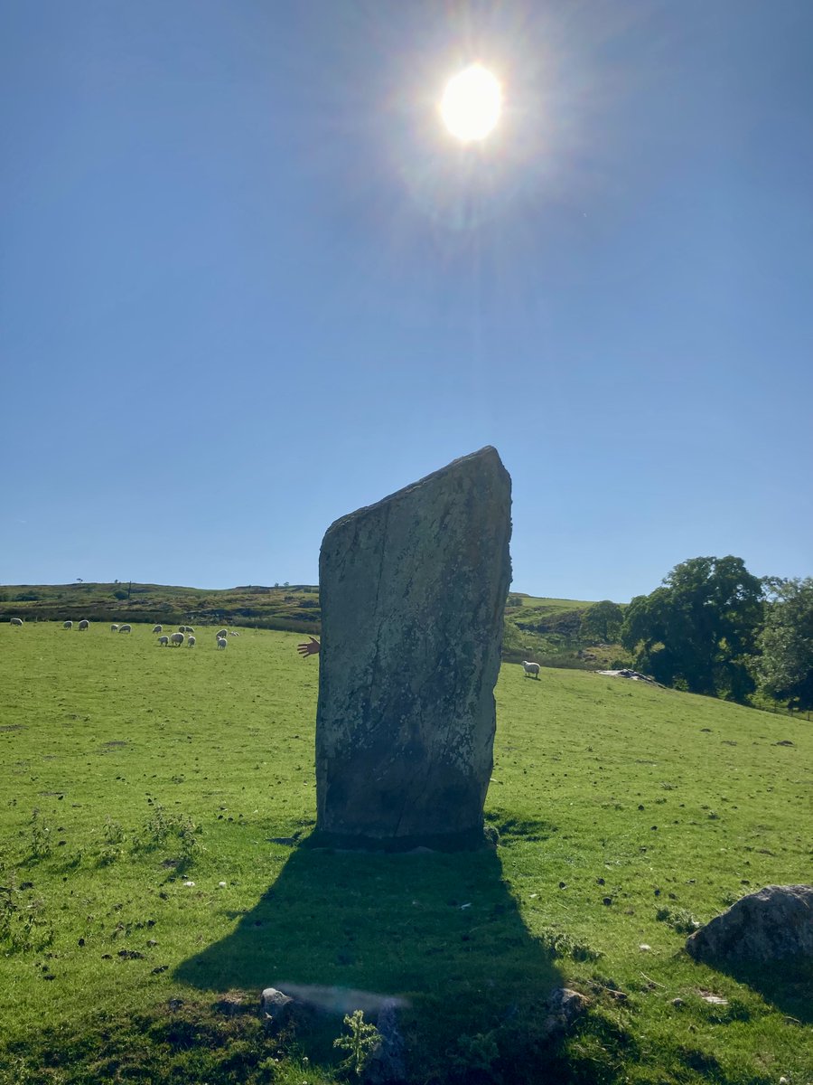 Taking solace on the solstice with this 4000 year old standing stone - Llech Idris - in the wilds of Meirionnydd. The feel of its warm, wise, lichen-stubbled face on a night such as this...