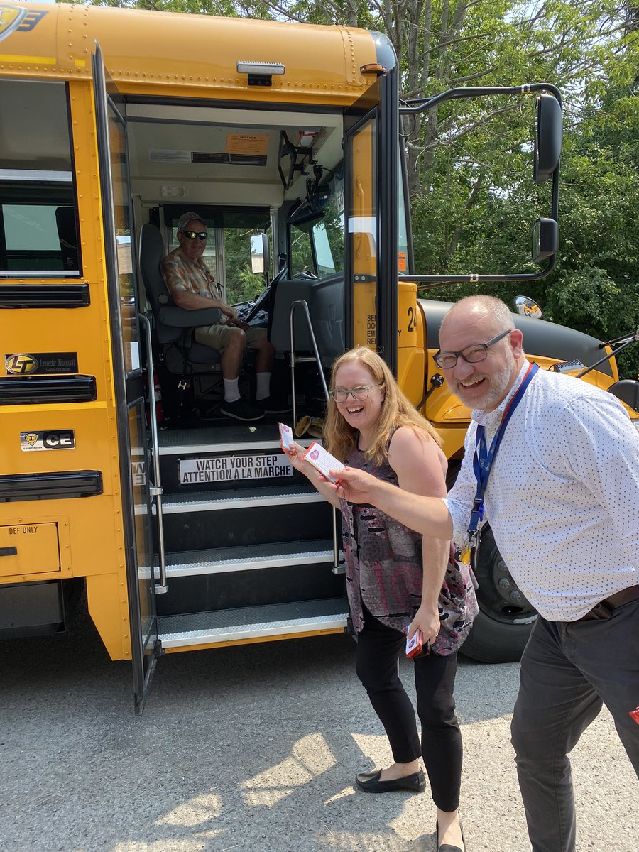 Another successful gratitude week at CCI! Ms Cummings and Mr. Mack finished today distributing the KitKat breaks for our bus drivers! Thank you drivers for all you do!!  <a href="/CCIwolves/">Cobourg Collegiate I</a>