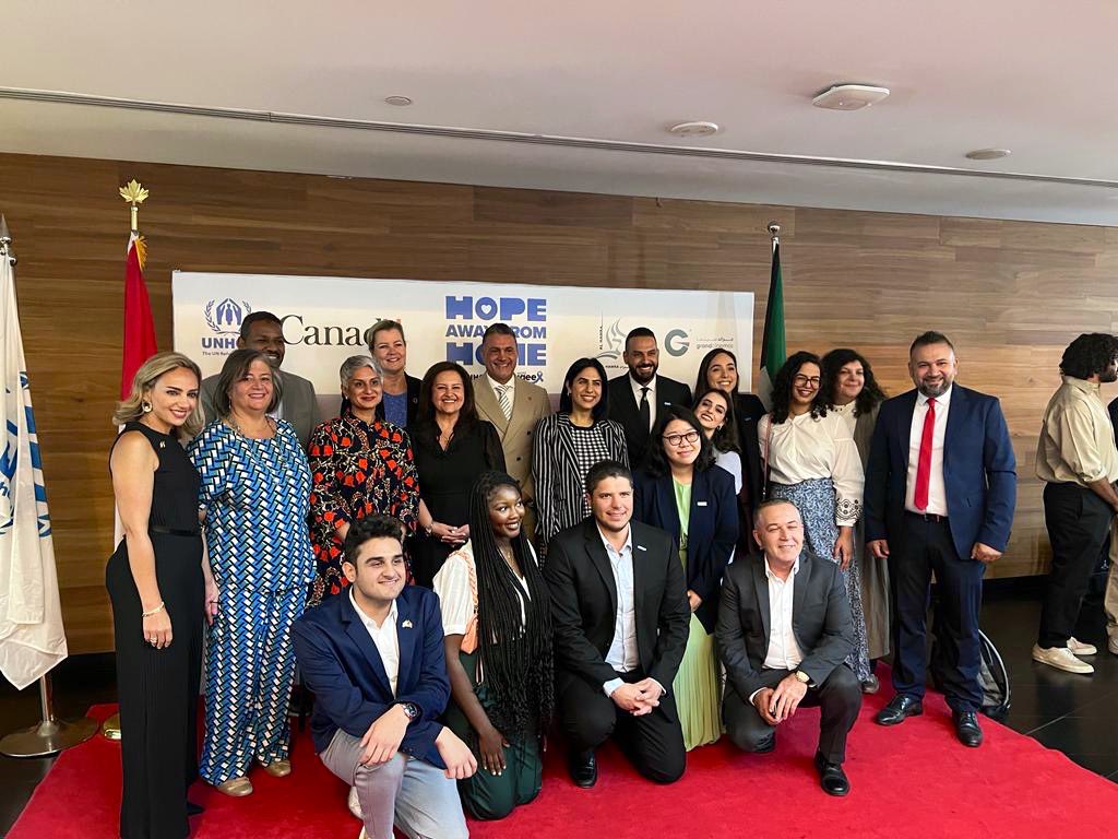 KellyTClements's tweet photo. Perfect ending to an inspiring #WorldRefugeeDay visit to 🇰🇼 with @AliyaMawani hosting the inspirational 🎥 ‘Peace by Chocolaté’ featuring the Hadhad family from 🇸🇾 who found ‘hope in a new home’ in 2016. 🙏🏼 to 🇨🇦 &amp; other countries offering refugees a chance to rebuild their lives https://t.co/FYXR6kA6VH