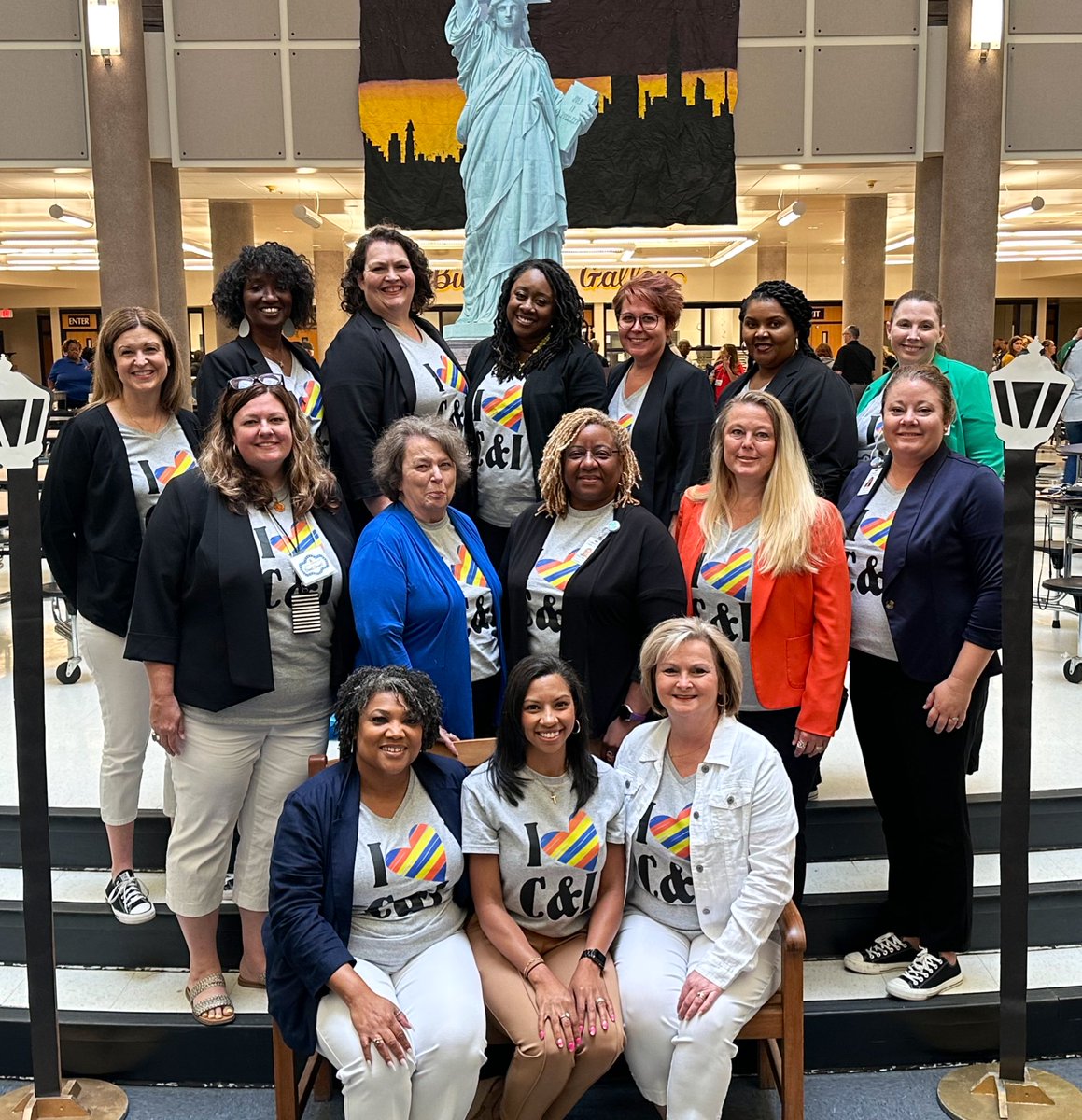 K12 C&I Team debuted our team shirts for the #CCSsummerleadership conference! I ❤️ C&I @CumberlandCoSch @chcatalano @bnewellmath @NatalieGodwin @YimiyaP @taimonge @ShonetteS @BrittanieMcNei2 @dcwnbct @saratealreader @martina_graham1 @fairclothflatz @juliapabstccs @MazettaD