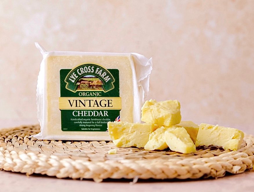 Handmade at our family farm in the heart of the West Country, from local cows that graze on lush pastures 🐮 🌱 our Organic Vintage Cheddar is carefully matured for a full bodied, strong, lingering flavour 🧀 How do you eat your Organic Vintage Cheddar? 😋