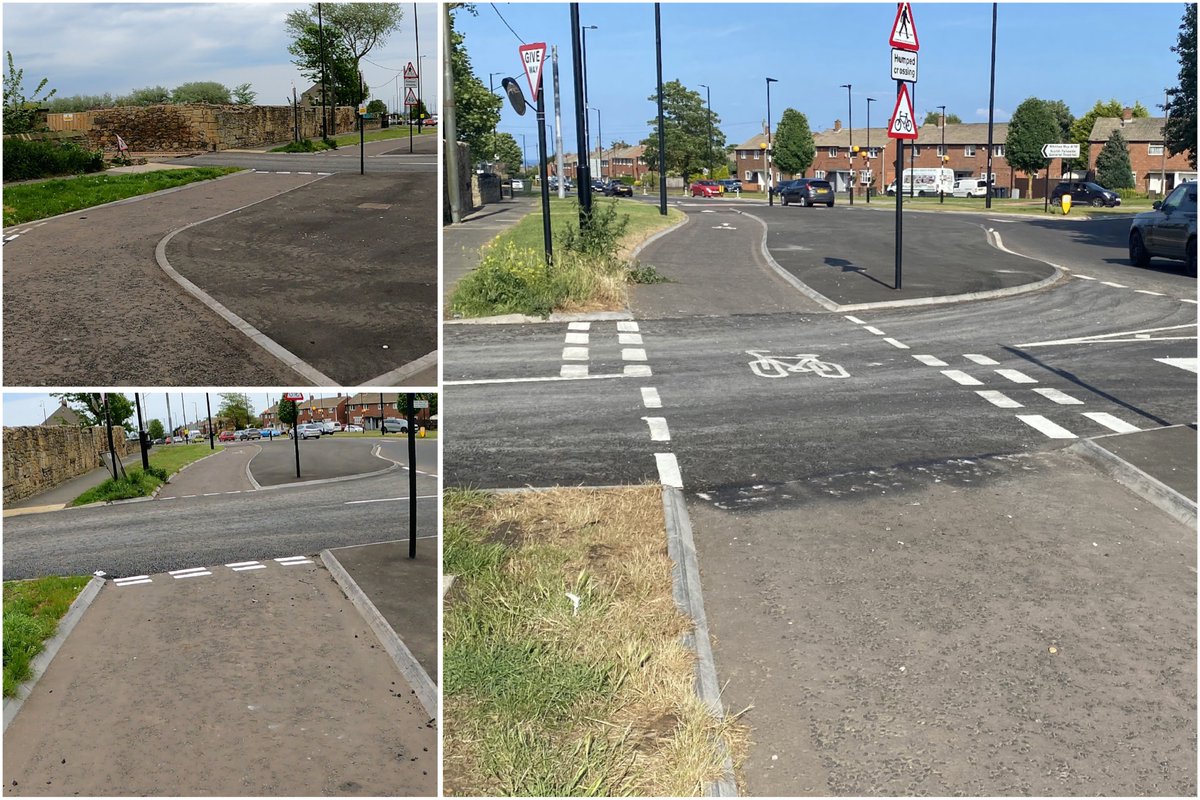 2_Over_4's tweet photo. Well done @NTCouncilTeam for putting the fkup right! The only junction on the roundabout painted with the wrong priority now fixed. #RakeLane #NorthShields #DutchRoundabout https://t.co/vKfPQPh3VX