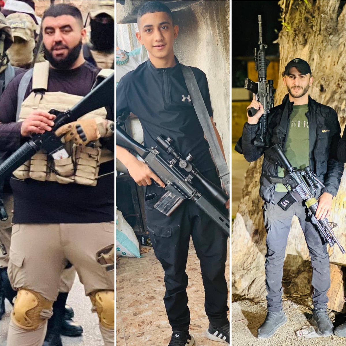 shejae3a's tweet photo. سرايا القدس - كتيبة جنين تزف شهداء جريمة الاغتيال التي نفذتها طائرة مسيرة لجيش الاحتلال، وهم:

- الشهيد صهيب عدنان الغول (٢٧ عاماً) قائد إحدى تشكيلات كتيبة جنين.
- الشهيد محمد بشار عويس (٢٨ عاماً) أحد قادة كتائب شهداء الأقصى.
- الشهيد أشرف مراد السعدي (١٧ عاماً) أحد مجاهدي كتيبة جنين.