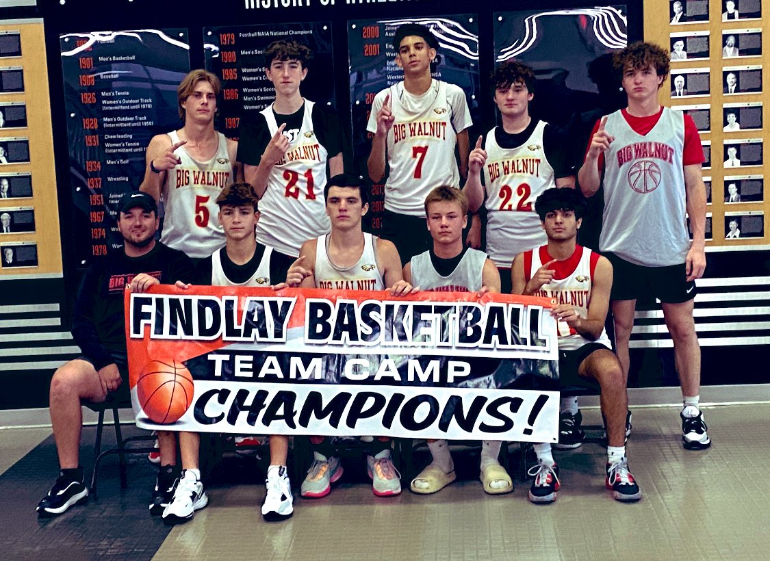 BrettBartlett32's tweet photo. Big Walnut V and JV boys basketball with the clean sweep! University of Findlay Team Camp Champions.
@tylershuster23 @sheltonOSU1 https://t.co/yI8u5nsrSN