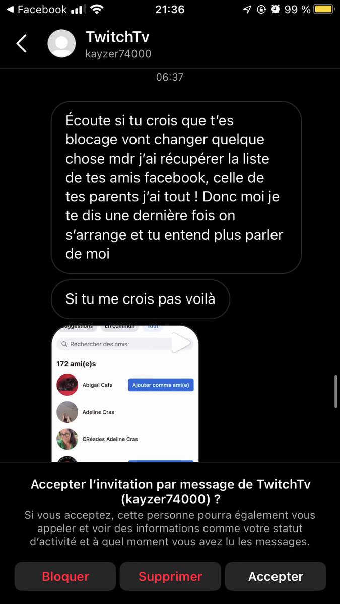 Reinael_'s tweet photo. @PoliceNationale @Gendarmerie 
Comment ça se passe quand on se fait harceler, menacer et sous chantage ?
Le commissariat de ma ville est pas apte pour les soucis d’internet 🙃
(C’est un faux compte) https://t.co/D66mGnZpB9