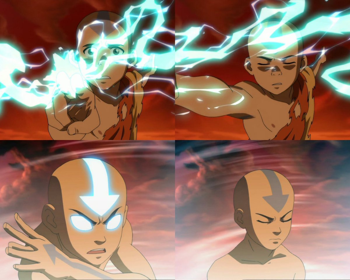 aangdaily's tweet photo. The most beautiful thing about the final fight was that it wasn’t really Aang Vs Ozai, but rather it was Avatar Aang Vs Air Nomad Aang. Throughout the entire battle, two of Aang’s identities are at strife, and you can see him fighting an inner conflict. 10/10 writing https://t.co/W1pBXAXqEg