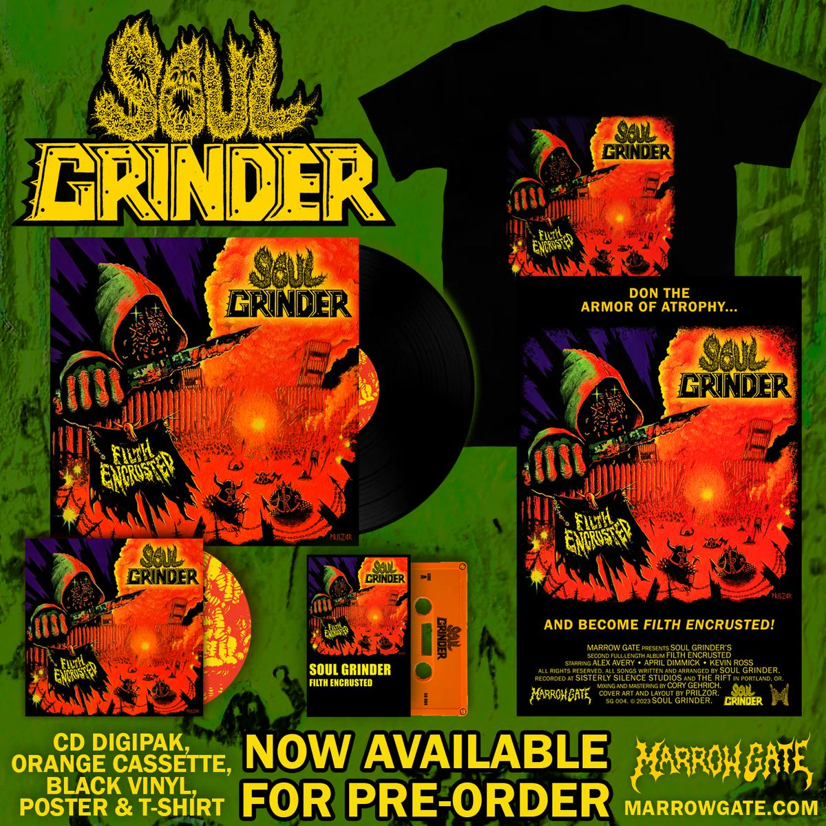 Filth Encrusted comes out this Friday, June 23rd! Pre-order today at marrowgate.com

#newmusic #ThrashMetal #HEAVYMETAL #soulgrinder #newalbum #filthencrusted #marrowgate