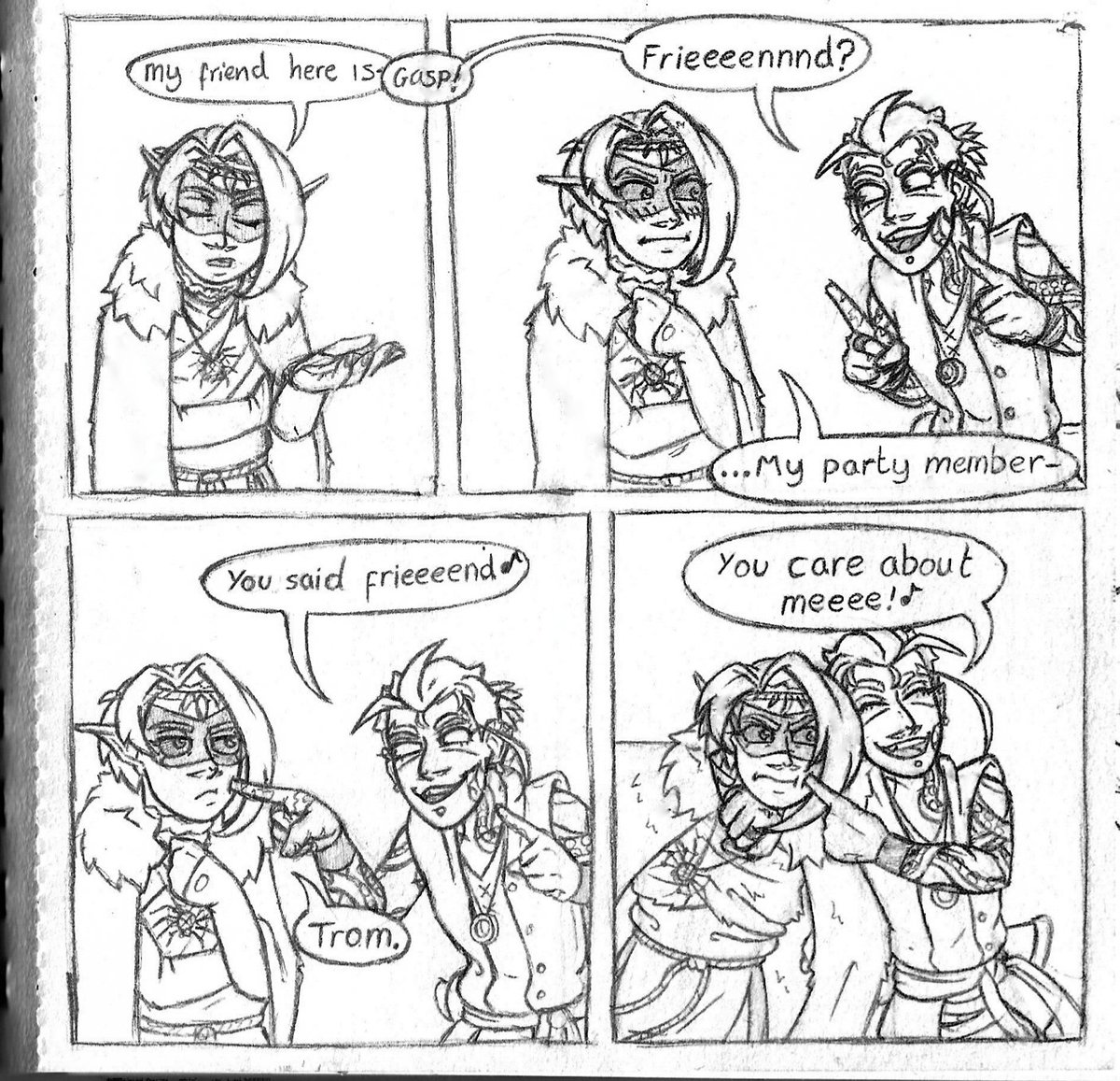 DrinkerOfPaint's tweet photo. Lil comic of a D&amp;D interaction from a recent session 

#DnD  #dndoc #OC #comic https://t.co/3iXEgJpjKl
