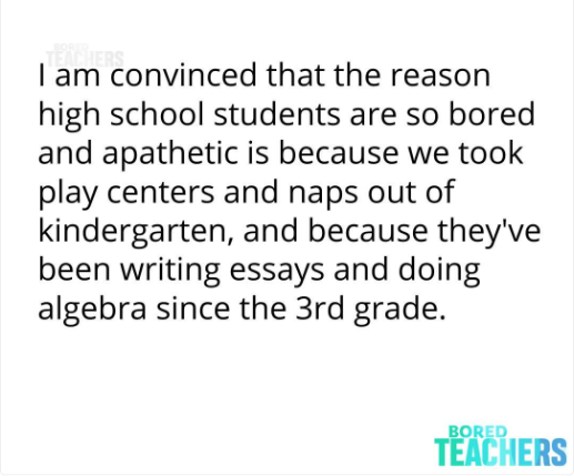 I'm convicned as well. Kids are pressured way to early.